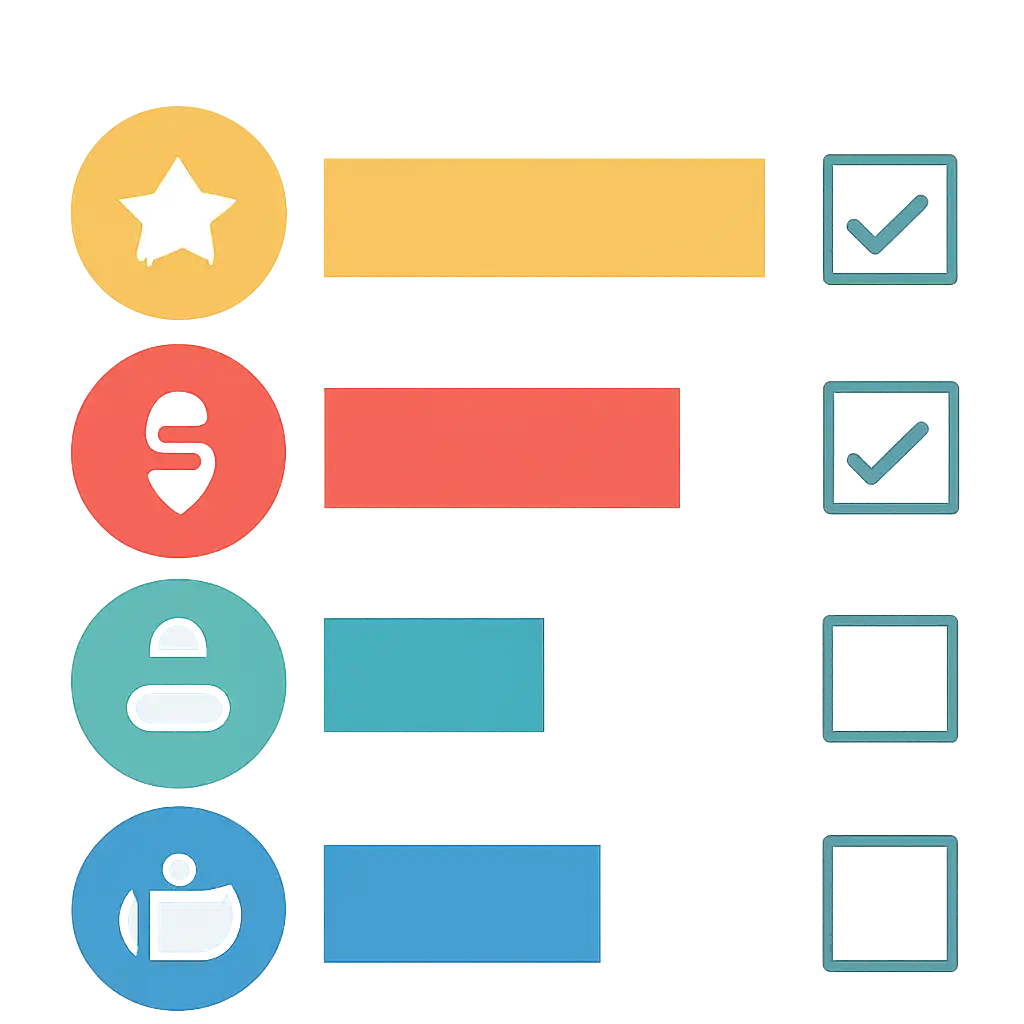 Infographic comparing options using coloured bars and icons only, no text or labels, flat design, TC Lottery
