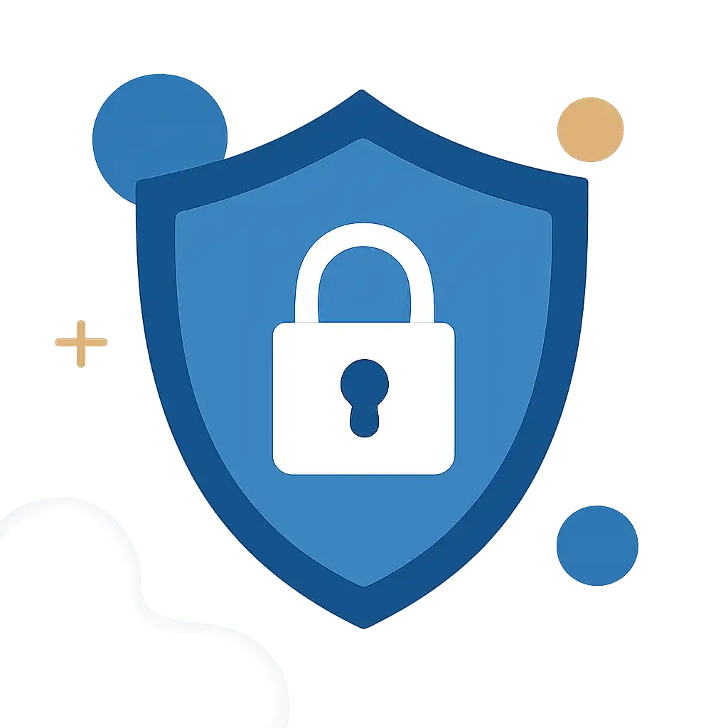Security shield icon with lock: TC Lottery safety visualization